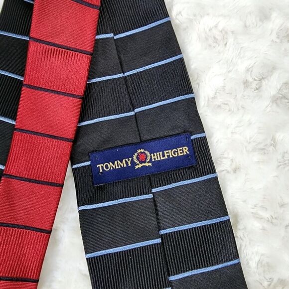 Tommy Hilfiger Striped Tie Blue - Picture 3 of 7